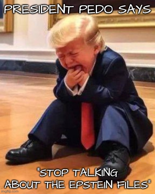President Pedo | PRESIDENT PEDO SAYS; "STOP TALKING ABOUT THE EPSTEIN FILES" | image tagged in trump,gop,maga,nazi,fascist,pedophile | made w/ Imgflip meme maker