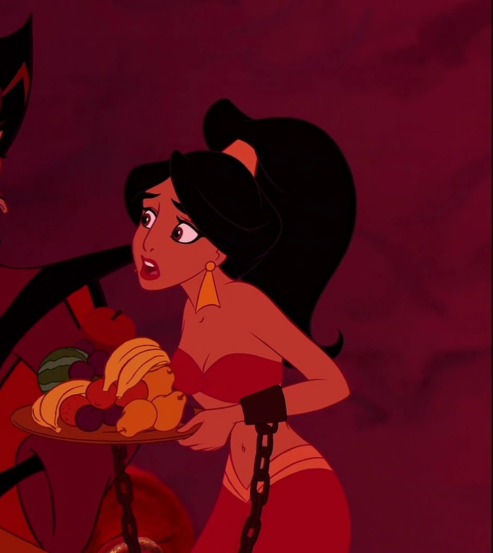 Princess Jasmine Wearing a Ponytail Blank Meme Template