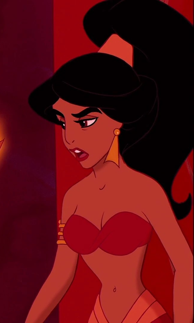Princess Jasmine Wearing a High Ponytail Blank Meme Template