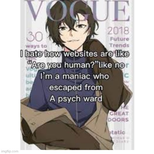 hehe I'm on the loose again~ | image tagged in bsd | made w/ Imgflip meme maker