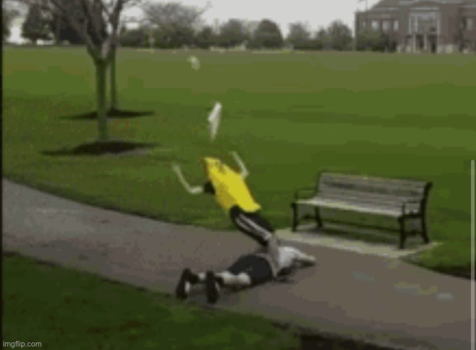 banaba peel slips on human man shell | made w/ Imgflip meme maker