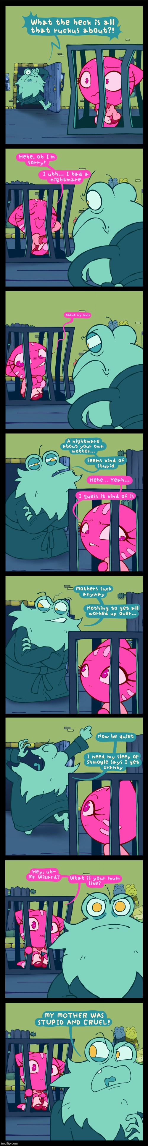 image tagged in cat,frog,wizard,mom,nightmare,moms | made w/ Imgflip meme maker