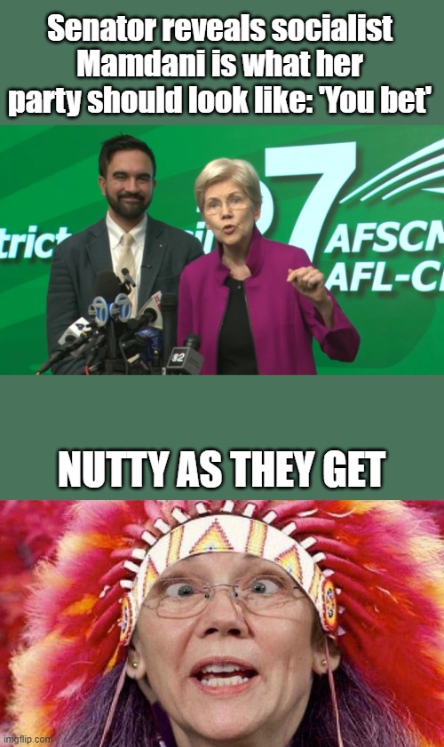 Senator reveals socialist Mamdani is what her party should look like: 'You bet'; NUTTY AS THEY GET | made w/ Imgflip meme maker