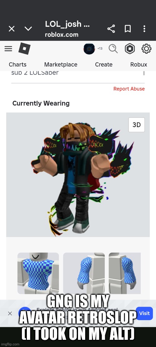 pls | GNG IS MY AVATAR RETROSLOP (I TOOK ON MY ALT) | image tagged in retroslop,memes,bro,roblox | made w/ Imgflip meme maker
