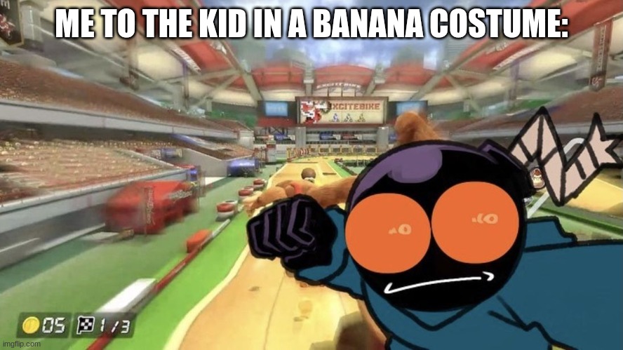 Whitty punch | ME TO THE KID IN A BANANA COSTUME: | image tagged in whitty punch,fnf | made w/ Imgflip meme maker