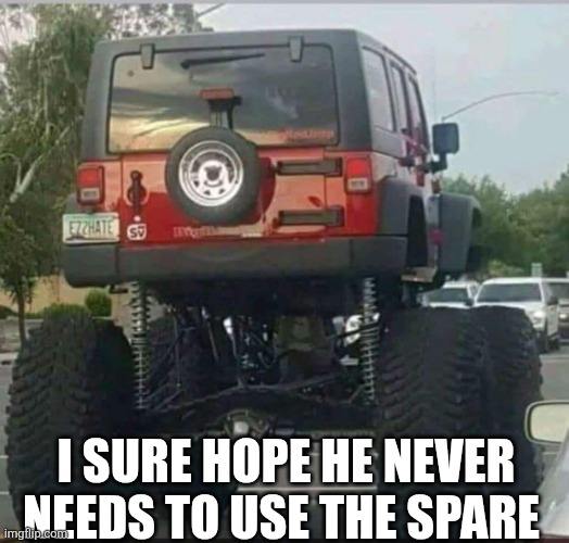 I Sure Hope He Never Needs To Use The Spare | I SURE HOPE HE NEVER NEEDS TO USE THE SPARE | image tagged in chris joines | made w/ Imgflip meme maker
