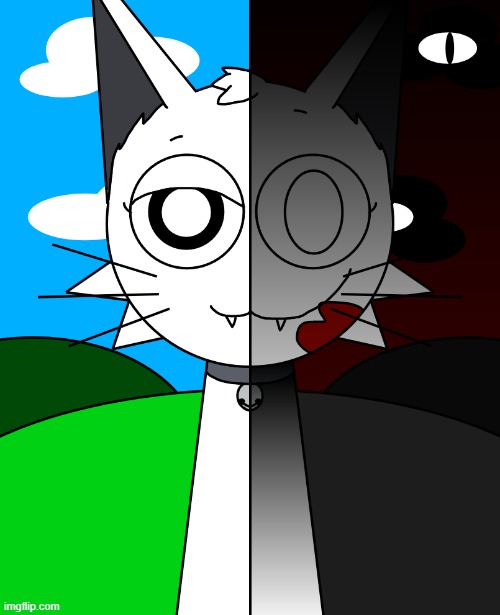 Crazy cat | image tagged in sprunki,wenda,fan art,cat,incredibox | made w/ Imgflip meme maker