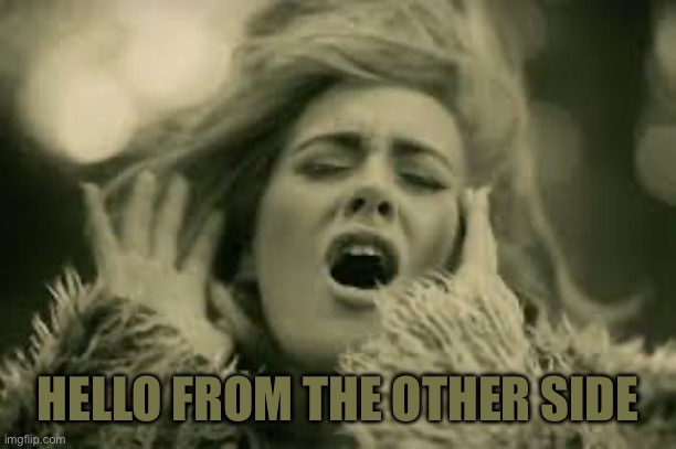 Hello from the other side | HELLO FROM THE OTHER SIDE | image tagged in hello from the other side | made w/ Imgflip meme maker