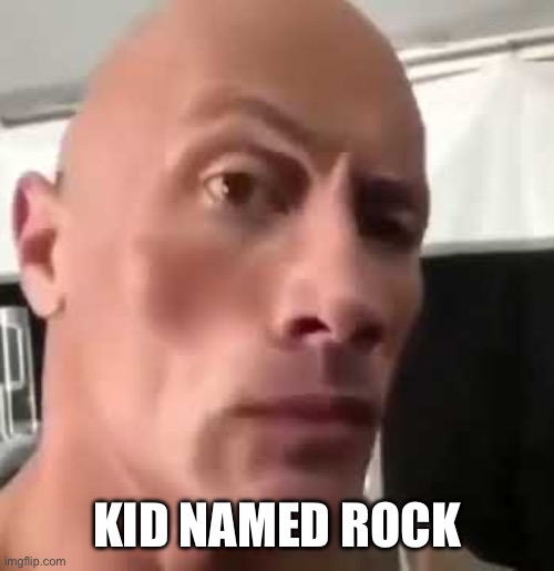 The Rock Eyebrows | KID NAMED ROCK | image tagged in the rock eyebrows | made w/ Imgflip meme maker