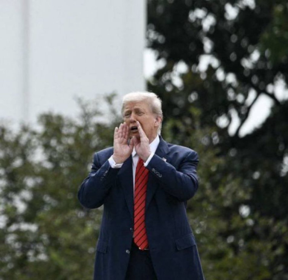 Trump on the roof Blank Meme Template