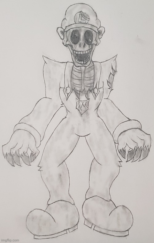 "DON'T DISAPPOINT LUIGI." | image tagged in horrorbrew,creepypasta,arg,drawing | made w/ Imgflip meme maker