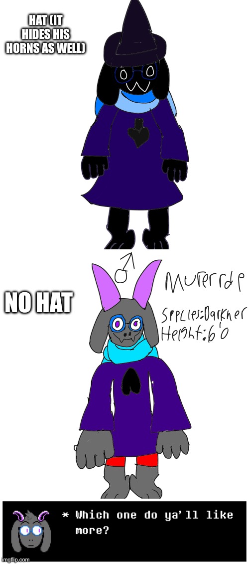 Boi | HAT (IT HIDES HIS HORNS AS WELL); NO HAT | made w/ Imgflip meme maker