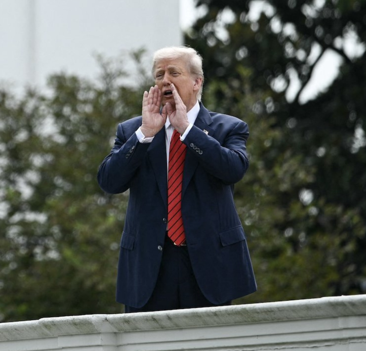Trump yell roof Blank Meme Template