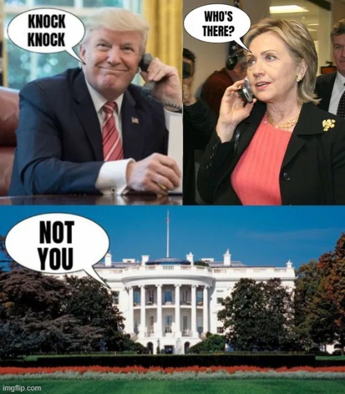 Great conversation | image tagged in donald trump,hillary clinton,white house | made w/ Imgflip meme maker
