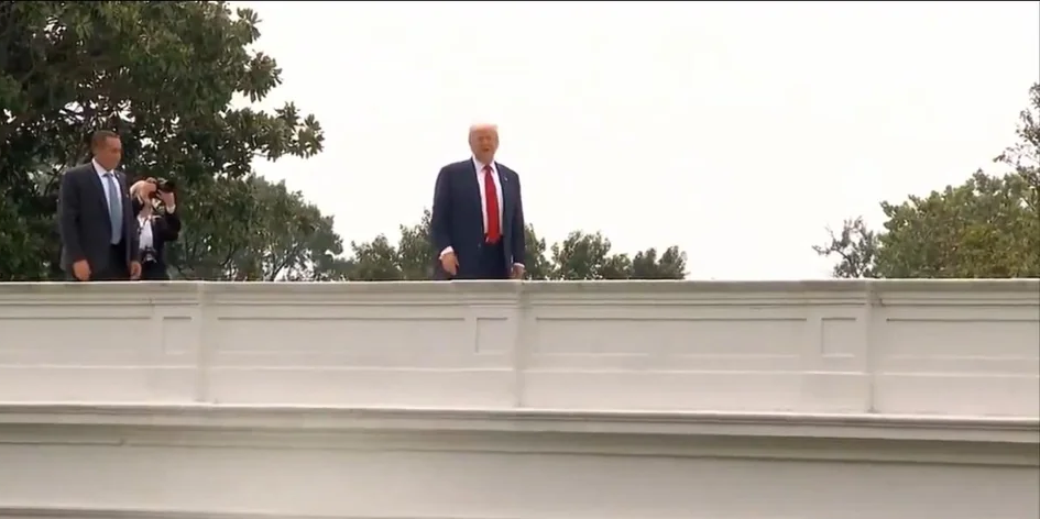 Trump on a Roof Blank Meme Template