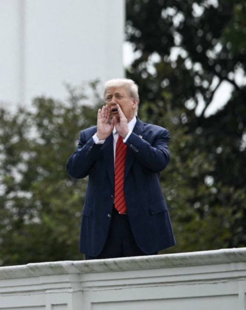 Rooftop Trump Blank Meme Template