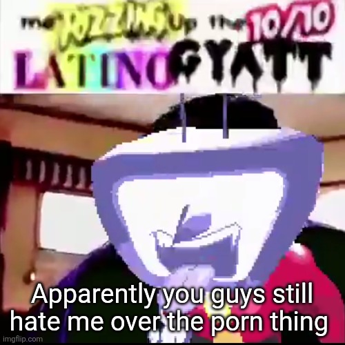 Me rizzing up the 10/10 latino gyatt | Apparently you guys still hate me over the porn thing | image tagged in me rizzing up the 10/10 latino gyatt | made w/ Imgflip meme maker