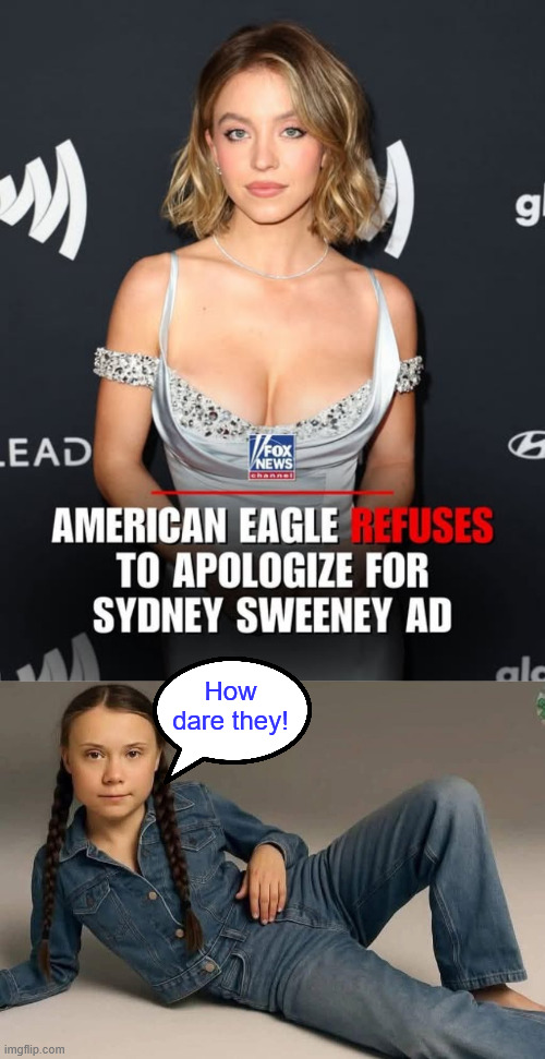 How dare they! | How dare they! | image tagged in libs,meltdown,over jeans ad | made w/ Imgflip meme maker