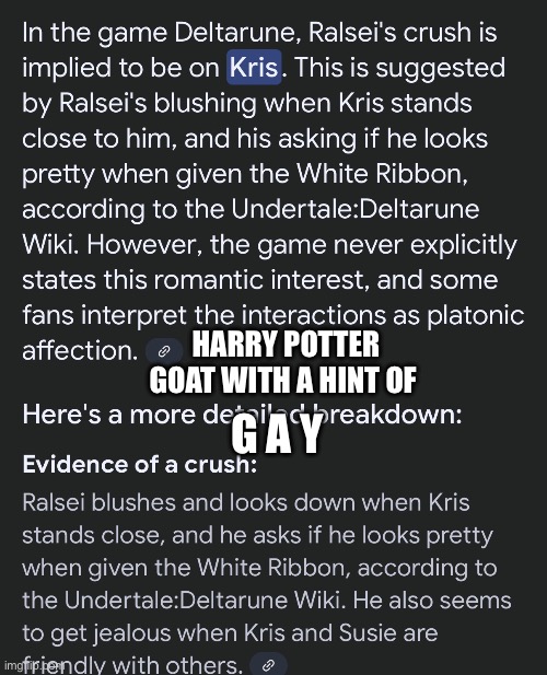 Chat | HARRY POTTER GOAT WITH A HINT OF; G A Y | made w/ Imgflip meme maker
