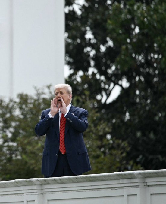 Trump on the roof Blank Meme Template