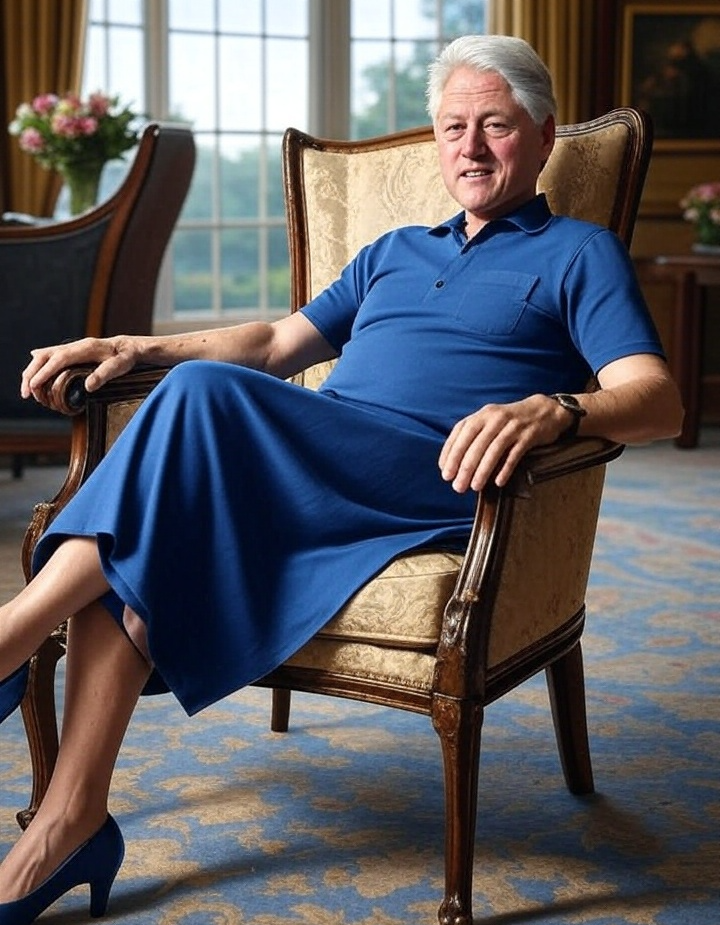 Bill Clinton in blue dress Blank Meme Template