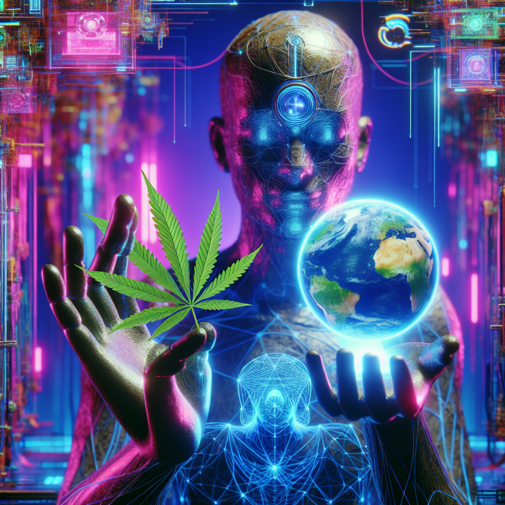 Spiritual figure holding the world with weed and stuff Blank Meme Template