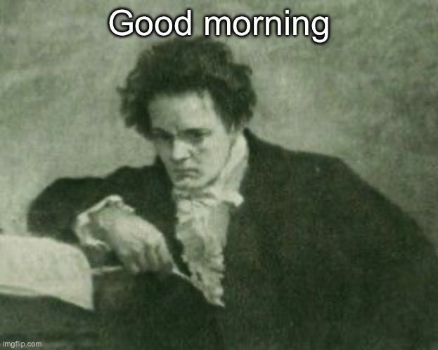 Beethoven | Good morning | image tagged in beethoven | made w/ Imgflip meme maker
