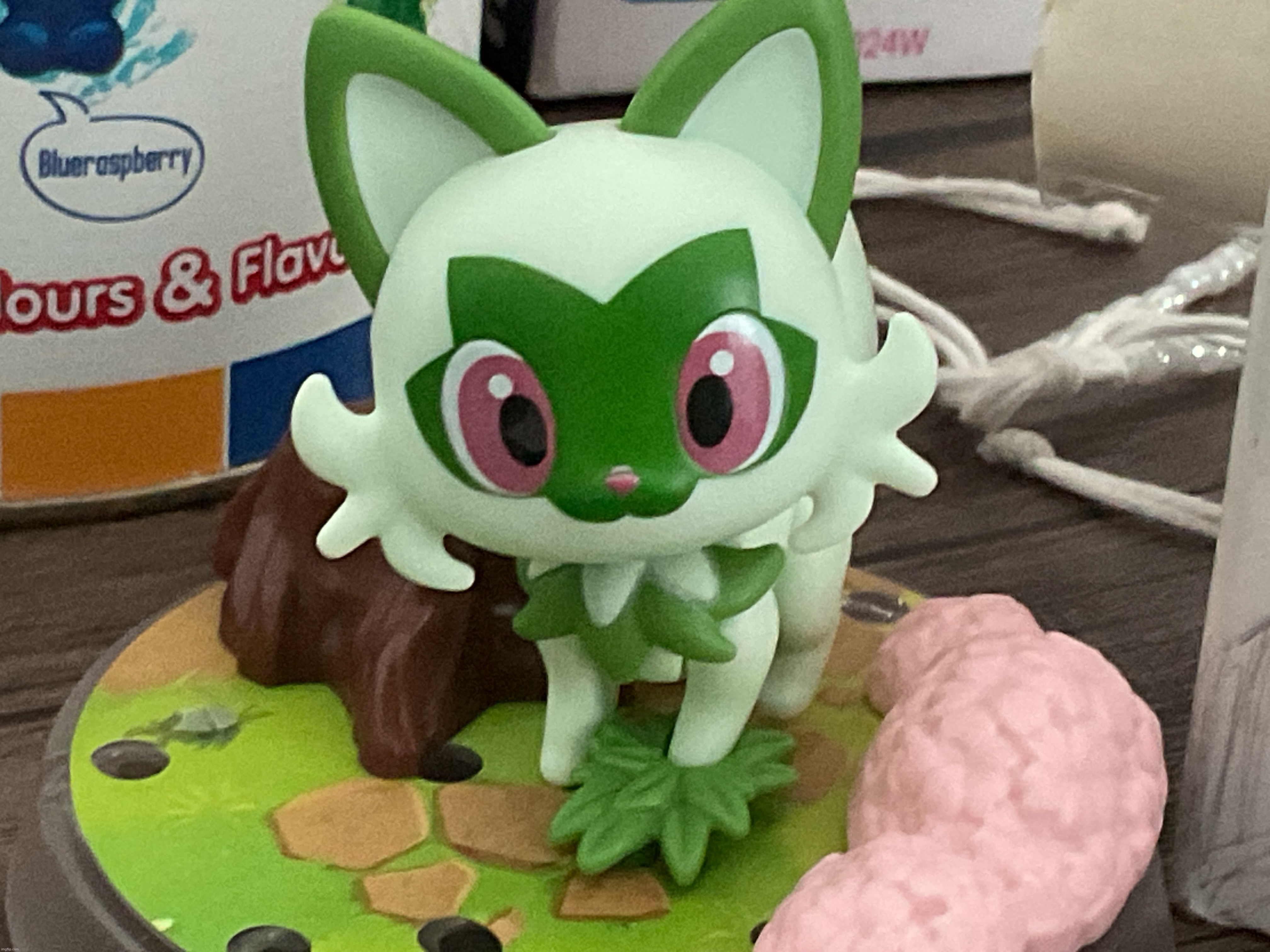 I assembled him yesterday | image tagged in sprigatito,weed cat | made w/ Imgflip meme maker