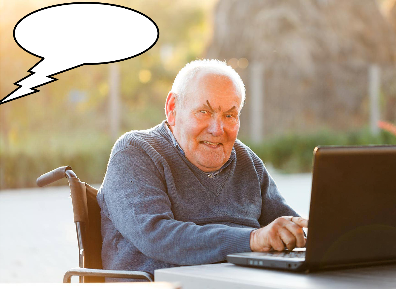 Mischieveous Grandpa Blank Meme Template
