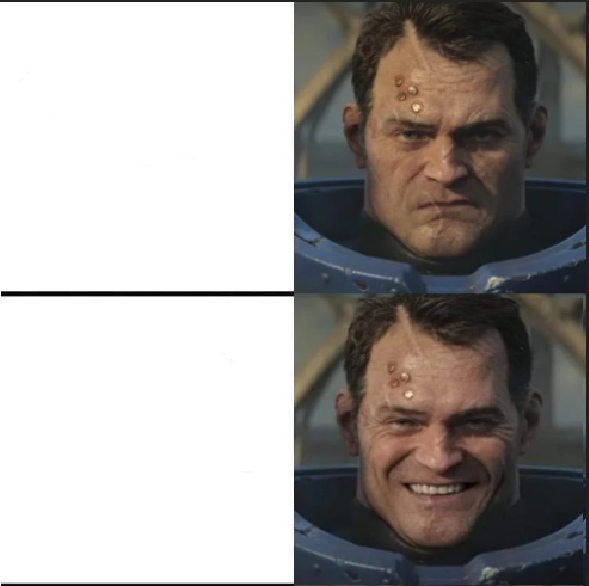 grumpy to happy Titus Blank Meme Template