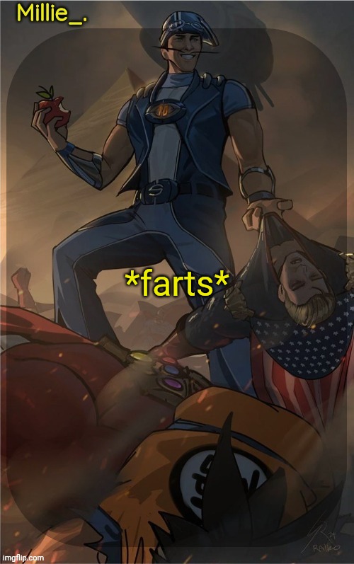 Good morning chat | *farts* | image tagged in millie's sportacus solos fiction announcement template | made w/ Imgflip meme maker