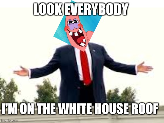 LOOK EVERYBODY I'M ON THE WHITE HOUSE ROOF | made w/ Imgflip meme maker