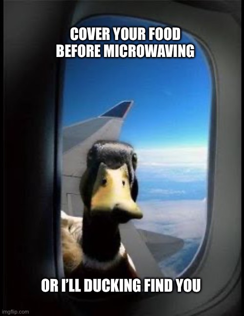 I'll find you | COVER YOUR FOOD BEFORE MICROWAVING; OR I’LL DUCKING FIND YOU | image tagged in i'll find you | made w/ Imgflip meme maker