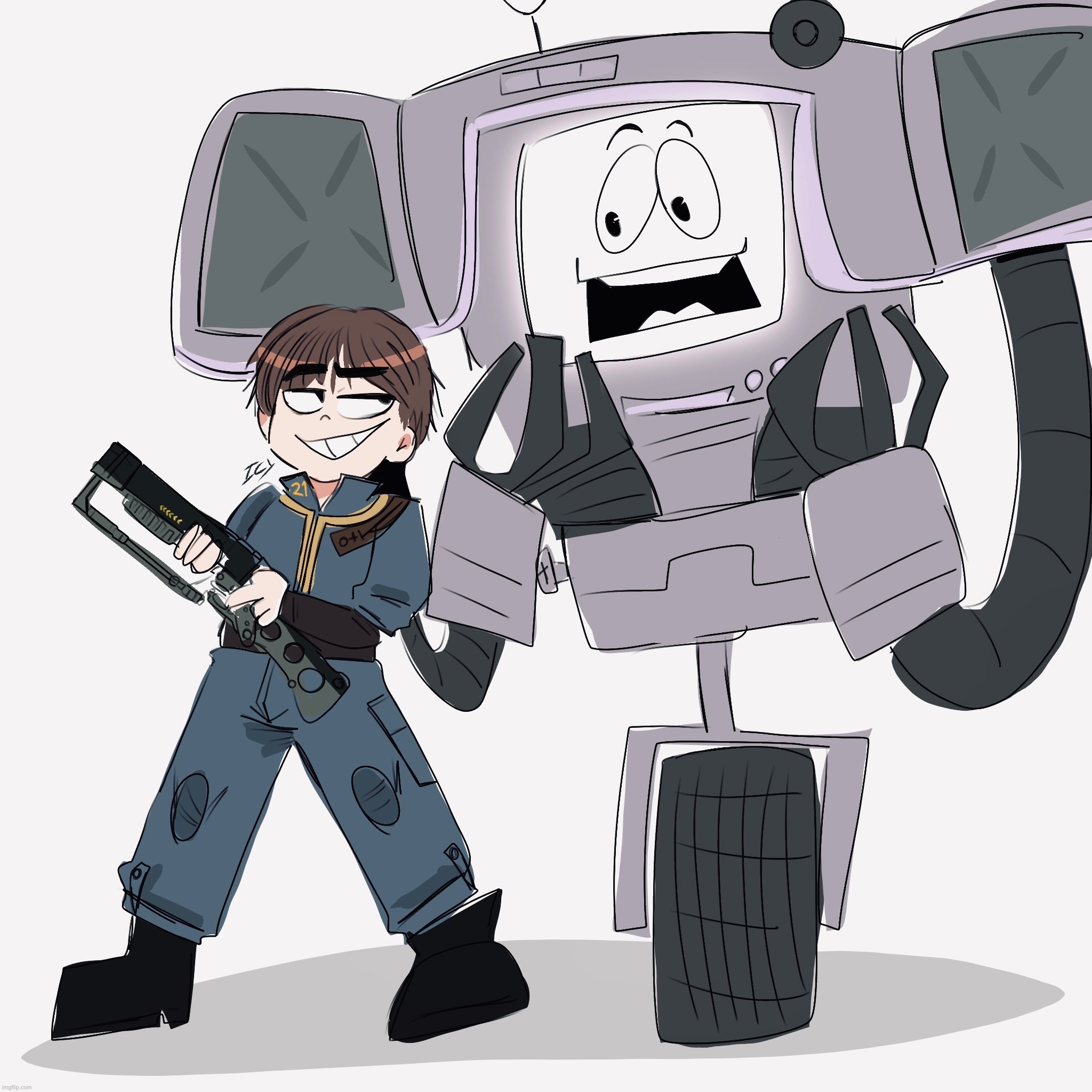 Managed to get yes man in 3h in fnv, so i drew him | made w/ Imgflip meme maker
