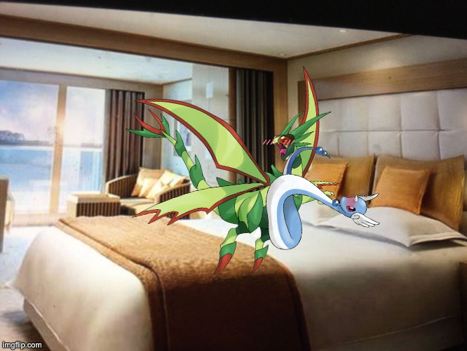 pokemon is so stupid i make nfsw >:( | image tagged in cruise ship bedroom,sus | made w/ Imgflip meme maker