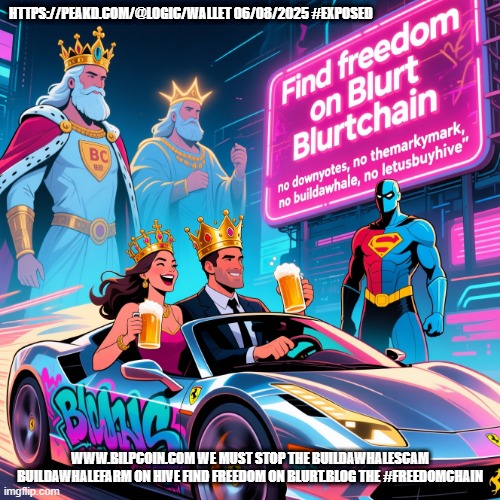HTTPS://PEAKD.COM/@LOGIC/WALLET 06/08/2025 #EXPOSED; WWW.BILPCOIN.COM WE MUST STOP THE BUILDAWHALESCAM BUILDAWHALEFARM ON HIVE FIND FREEDOM ON BLURT.BLOG THE #FREEDOMCHAIN | made w/ Imgflip meme maker