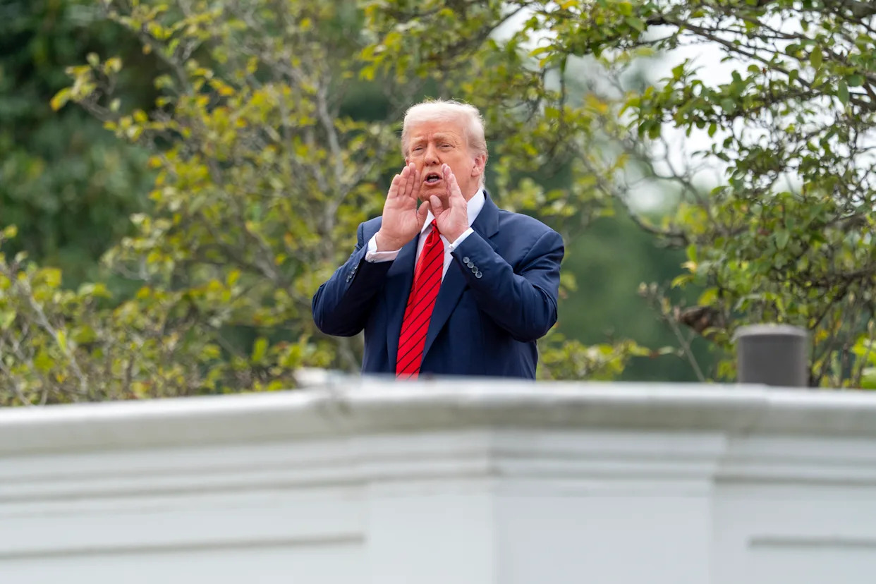 Trump on the roof Blank Meme Template