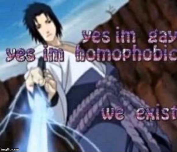 Yes I'm gay,yes I'm homophobic, yes we exist | image tagged in yes i'm gay yes i'm homophobic yes we exist | made w/ Imgflip meme maker
