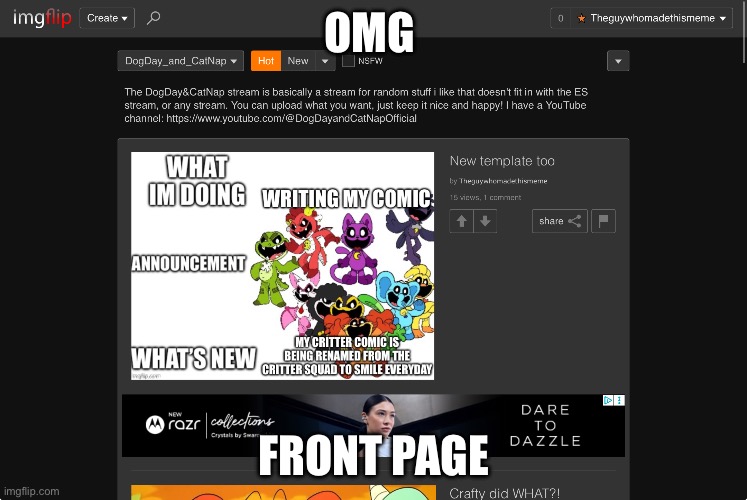 OMG; FRONT PAGE | made w/ Imgflip meme maker