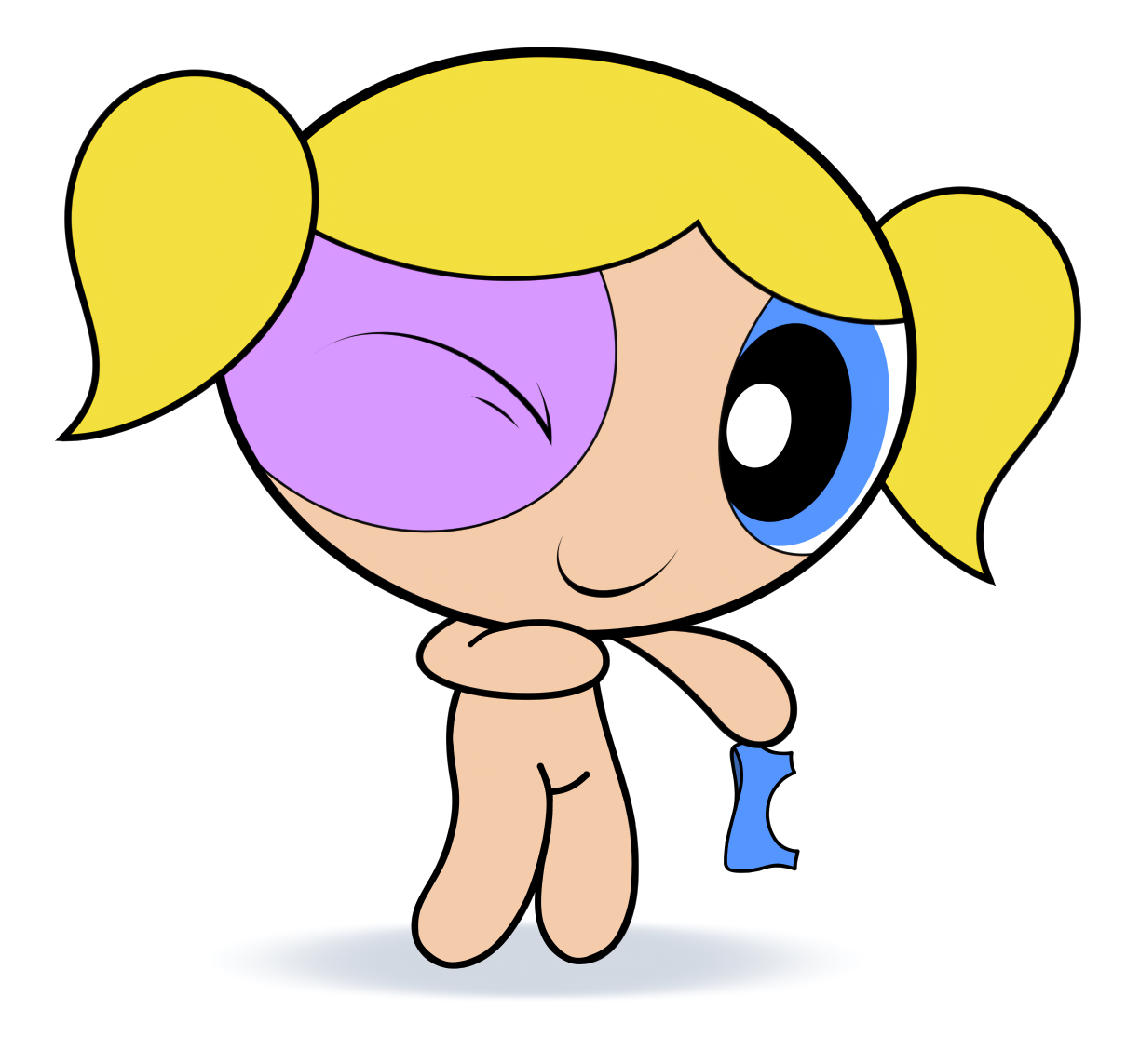 Bubbles find a clothing Blank Meme Template