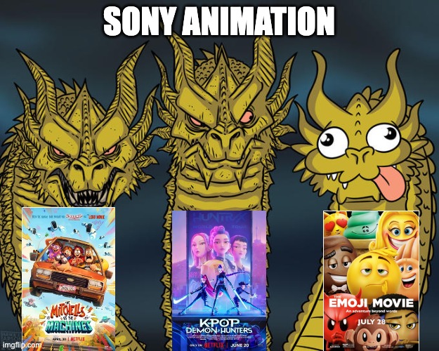 Sony Animation | SONY ANIMATION | image tagged in three-headed dragon | made w/ Imgflip meme maker
