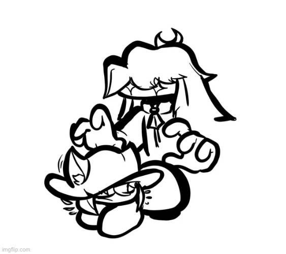 Madeline taking about to take off Nikos hat | image tagged in custom template,memes | made w/ Imgflip meme maker