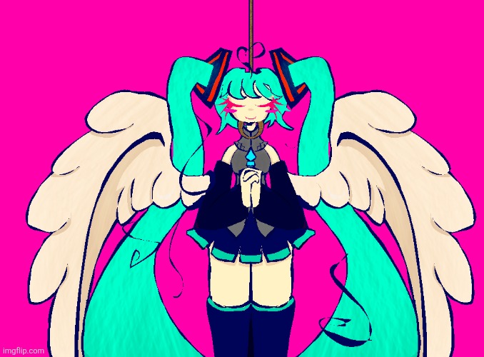 INSPIRED BY NEON ON TIKTOK | image tagged in nsfw because noose,miku,hatsune miku,mikudayo | made w/ Imgflip meme maker