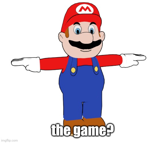 CDI Mario T pose | the game? | image tagged in cdi mario t pose | made w/ Imgflip meme maker