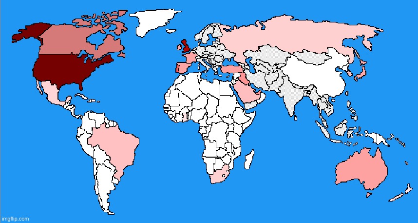 Map of the world but it shows what countries use imgflip | made w/ Imgflip meme maker