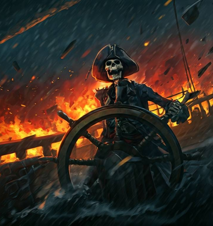 Badbottom skeleton pirate Blank Meme Template
