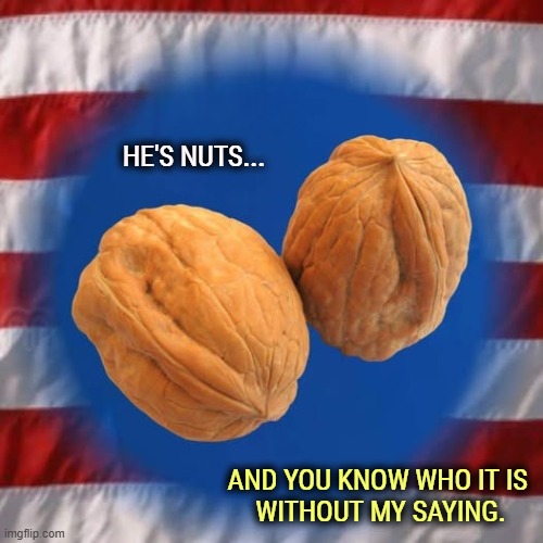 He's nuts. | HE'S NUTS... AND YOU KNOW WHO IT IS 
WITHOUT MY SAYING. | image tagged in trump,insane,senile dementia,frontotemporal dementia,insanity | made w/ Imgflip meme maker