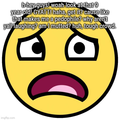 what the fuck (slightly improved | h-hey guys! woah look at that 9 year old! GYATT! haha, get it? cause like that makes me a pedophile? why aren't yall laughing? am I mutted? huh, tough crowd. h-hey guys! woah look at that 9 year old! GYATT! haha, get it? cause like that makes me a pedophile? why aren't yall laughing? am I mutted? huh, tough crowd.--[[
	WARNING: Heads up! This script has not been verified by ScriptBlox. Use at your own risk!
]]
local msg = game.Players.LocalPlayer.PlayerGui.Game.Message
local vim = game:GetService("VirtualInputManager")
local ps = Enum.KeyCode.Print

while true do
	while not msg.Visible do wait() end
	while msg.Visible do wait() end
	vim:SendKeyEvent(true, ps, false, game)
    vim:SendKeyEvent(false, ps, false, game)
endh-hey guys! woah look at that 9 year old! GYATT! haha, get it? cause like that makes me a pedophile? why aren't yall laughing? am I mutted? huh, tough crowd.--[[
	WARNING: Heads up! This script has not been verified by ScriptBlox. Use at your own risk!
]]
local msg = game.Players.LocalPlayer.PlayerGui.Game.Message
local vim = game:GetService("VirtualInputManager")
local ps = Enum.KeyCode.Print

while true do
	while not msg.Visible do wait() end
	while msg.Visible do wait() end
	vim:SendKeyEvent(true, ps, false, game)
    vim:SendKeyEvent(false, ps, false, game)
endh-hey guys! woah look at that 9 year old! GYATT! haha, get it? cause like that makes me a pedophile? why aren't yall laughing? am I mutted? huh, tough crowd.--[[
	WARNING: Heads up! This script has not been verified by ScriptBlox. Use at your own risk!
]]
local msg = game.Players.LocalPlayer.PlayerGui.Game.Message
local vim = game:GetService("VirtualInputManager")
local ps = Enum.KeyCode.Print

while true do
	while not msg.Visible do wait() end
	while msg.Visible do wait() end
	vim:SendKeyEvent(true, ps, false, game)
    vim:SendKeyEvent(false, ps, false, game)
endh-hey guys! woah look at that 9 year old! GYATT! haha, get it? cause like that makes me a pedophile? why aren't yall laughing? am I mutted? huh, tough crowd.--[[
	WARNING: Heads up! This script has not been verified by ScriptBlox. Use at your own risk!
]]
local msg = game.Players.LocalPlayer.PlayerGui.Game.Message
local vim = game:GetService("VirtualInputManager")
local ps = Enum.KeyCode.Print

while true do
	while not msg.Visible do wait() end
	while msg.Visible do wait() end
	vim:SendKeyEvent(true, ps, false, game)
    vim:SendKeyEvent(false, ps, false, game)
endh-hey guys! woah look at that 9 year old! GYATT! haha, get it? cause like that makes me a pedophile? why aren't yall laughing? am I mutted? huh, tough crowd.--[[
	WARNING: Heads up! This script has not been verified by ScriptBlox. Use at your own risk!
]]
local msg = game.Players.LocalPlayer.PlayerGui.Game.Message
local vim = game:GetService("VirtualInputManager")
local ps = Enum.KeyCode.Print

while true do
	while not msg.Visible do wait() end
	while msg.Visible do wait() end
	vim:SendKeyEvent(true, ps, false, game)
    vim:SendKeyEvent(false, ps, false, game)
endh-hey guys! woah look at that 9 year old! GYATT! haha, get it? cause like that makes me a pedophile? why aren't yall laughing? am I mutted? huh, tough crowd.--[[
	WARNING: Heads up! This script has not been verified by ScriptBlox. Use at your own risk!
]]
local msg = game.Players.LocalPlayer.PlayerGui.Game.Message
local vim = game:GetService("VirtualInputManager")
local ps = Enum.KeyCode.Print

while true do
	while not msg.Visible do wait() end
	while msg.Visible do wait() end
	vim:SendKeyEvent(true, ps, false, game)
    vim:SendKeyEvent(false, ps, false, game)
endh-hey guys! woah look at that 9 year old! GYATT! haha, get it? cause like that makes me a pedophile? why aren't yall laughing? am I mutted? huh, tough crowd.--[[
	WARNING: Heads up! This script has not been verified by ScriptBlox. Use at your own risk!
]]
local msg = game.Players.LocalPlayer.PlayerGui.Game.Message
local vim = game:GetService("VirtualInputManager")
local ps = Enum.KeyCode.Print

while true do
	while not msg.Visible do wait() end
	while msg.Visible do wait() end
	vim:SendKeyEvent(true, ps, false, game)
    vim:SendKeyEvent(false, ps, false, game)
endh-hey guys! woah look at that 9 year old! GYATT! haha, get it? cause like that makes me a pedophile? why aren't yall laughing? am I mutted? huh, tough crowd.--[[
	WARNING: Heads up! This script has not been verified by ScriptBlox. Use at your own risk!
]]
local msg = game.Players.LocalPlayer.PlayerGui.Game.Message
local vim = game:GetService("VirtualInputManager")
local ps = Enum.KeyCode.Print

while true do
	while not msg.Visible do wait() end
	while msg.Visible do wait() end
	vim:SendKeyEvent(true, ps, false, game)
    vim:SendKeyEvent(false, ps, false, game)
endh-hey guys! woah look at that 9 year old! GYATT! haha, get it? cause like that makes me a pedophile? why aren't yall laughing? am I mutted? huh, tough crowd.--[[
	WARNING: Heads up! This script has not been verified by ScriptBlox. Use at your own risk!
]]
local msg = game.Players.LocalPlayer.PlayerGui.Game.Message
local vim = game:GetService("VirtualInputManager")
local ps = Enum.KeyCode.Print

while true do
	while not msg.Visible do wait() end
	while msg.Visible do wait() end
	vim:SendKeyEvent(true, ps, false, game)
    vim:SendKeyEvent(false, ps, false, game)
endh-hey guys! woah look at that 9 year old! GYATT! haha, get it? cause like that makes me a pedophile? why aren't yall laughing? am I mutted? huh, tough crowd.--[[
	WARNING: Heads up! This script has not been verified by ScriptBlox. Use at your own risk!
]]
local msg = game.Players.LocalPlayer.PlayerGui.Game.Message
local vim = game:GetService("VirtualInputManager")
local ps = Enum.KeyCode.Print

while true do
	while not msg.Visible do wait() end
	while msg.Visible do wait() end
	vim:SendKeyEvent(true, ps, false, game)
    vim:SendKeyEvent(false, ps, false, game)
endh-hey guys! woah look at that 9 year old! GYATT! haha, get it? cause like that makes me a pedophile? why aren't yall laughing? am I mutted? huh, tough crowd.--[[
	WARNING: Heads up! This script has not been verified by ScriptBlox. Use at your own risk!
]]
local msg = game.Players.LocalPlayer.PlayerGui.Game.Message
local vim = game:GetService("VirtualInputManager")
local ps = Enum.KeyCode.Print

while true do
	while not msg.Visible do wait() end
	while msg.Visible do wait() end
	vim:SendKeyEvent(true, ps, false, game)
    vim:SendKeyEvent(false, ps, false, game)
endh-hey guys! woah look at that 9 year old! GYATT! haha, get it? cause like that makes me a pedophile? why aren't yall laughing? am I mutted? huh, tough crowd.--[[
	WARNING: Heads up! This script has not been verified by ScriptBlox. Use at your own risk!
]]
local msg = game.Players.LocalPlayer.PlayerGui.Game.Message
local vim = game:GetService("VirtualInputManager")
local ps = Enum.KeyCode.Print

while true do
	while not msg.Visible do wait() end
	while msg.Visible do wait() end
	vim:SendKeyEvent(true, ps, false, game)
    vim:SendKeyEvent(false, ps, false, game)
endh-hey guys! woah look at that 9 year old! GYATT! haha, get it? cause like that makes me a pedophile? why aren't yall laughing? am I mutted? huh, tough crowd.--[[
	WARNING: Heads up! This script has not been verified by ScriptBlox. Use at your own risk!
]]
local msg = game.Players.LocalPlayer.PlayerGui.Game.Message
local vim = game:GetService("VirtualInputManager")
local ps = Enum.KeyCode.Print

while true do
	while not msg.Visible do wait() end
	while msg.Visible do wait() end
	vim:SendKeyEvent(true, ps, false, game)
    vim:SendKeyEvent(false, ps, false, game)
endh-hey guys! woah look at that 9 year old! GYATT! haha, get it? cause like that makes me a pedophile? why aren't yall laughing? am I mutted? huh, tough crowd.--[[
	WARNING: Heads up! This script has not been verified by ScriptBlox. Use at your own risk!
]]
local msg = game.Players.LocalPlayer.PlayerGui.Game.Message
local vim = game:GetService("VirtualInputManager")
local ps = Enum.KeyCode.Print

while true do
	while not msg.Visible do wait() end
	while msg.Visible do wait() end
	vim:SendKeyEvent(true, ps, false, game)
    vim:SendKeyEvent(false, ps, false, game)
endh-hey guys! woah look at that 9 year old! GYATT! haha, get it? cause like that makes me a pedophile? why aren't yall laughing? am I mutted? huh, tough crowd.--[[
	WARNING: Heads up! This script has not been verified by ScriptBlox. Use at your own risk!
]]
local msg = game.Players.LocalPlayer.PlayerGui.Game.Message
local vim = game:GetService("VirtualInputManager")
local ps = Enum.KeyCode.Print

while true do
	while not msg.Visible do wait() end
	while msg.Visible do wait() end
	vim:SendKeyEvent(true, ps, false, game)
    vim:SendKeyEvent(false, ps, false, game)
endh-hey guys! woah look at that 9 year old! GYATT! haha, get it? cause like that makes me a pedophile? why aren't yall laughing? am I mutted? huh, tough crowd. | image tagged in what the fuck slightly improved | made w/ Imgflip meme maker