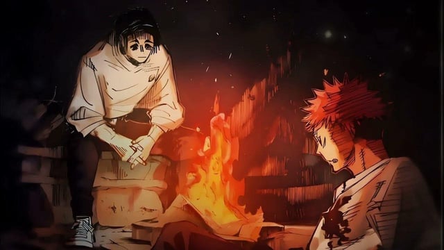 Yuji and Yuta chilling Blank Meme Template