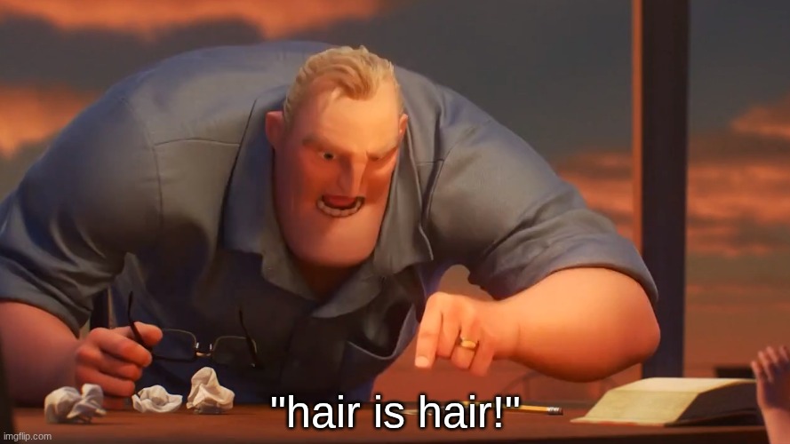 math is math | "hair is hair!" | image tagged in math is math | made w/ Imgflip meme maker